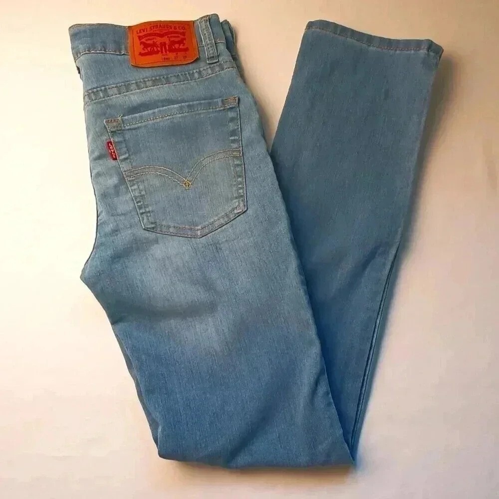 Levi Boys 510 Skinny Adjustable Waist Jeans Size 27x28 14 Blue Denim Stretch
